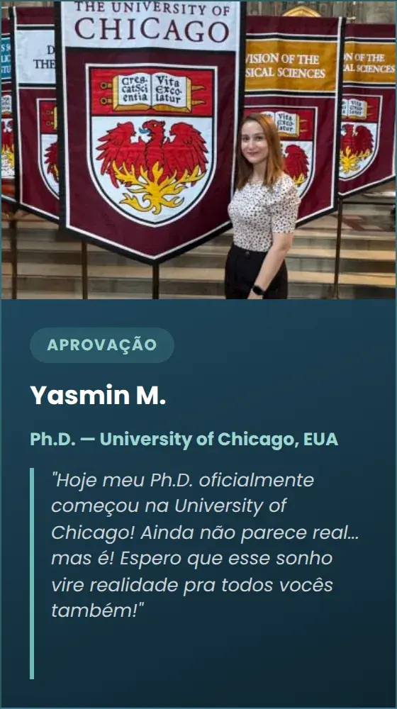 Yasmin M. — Ph.D. — University of Chicago, EUA