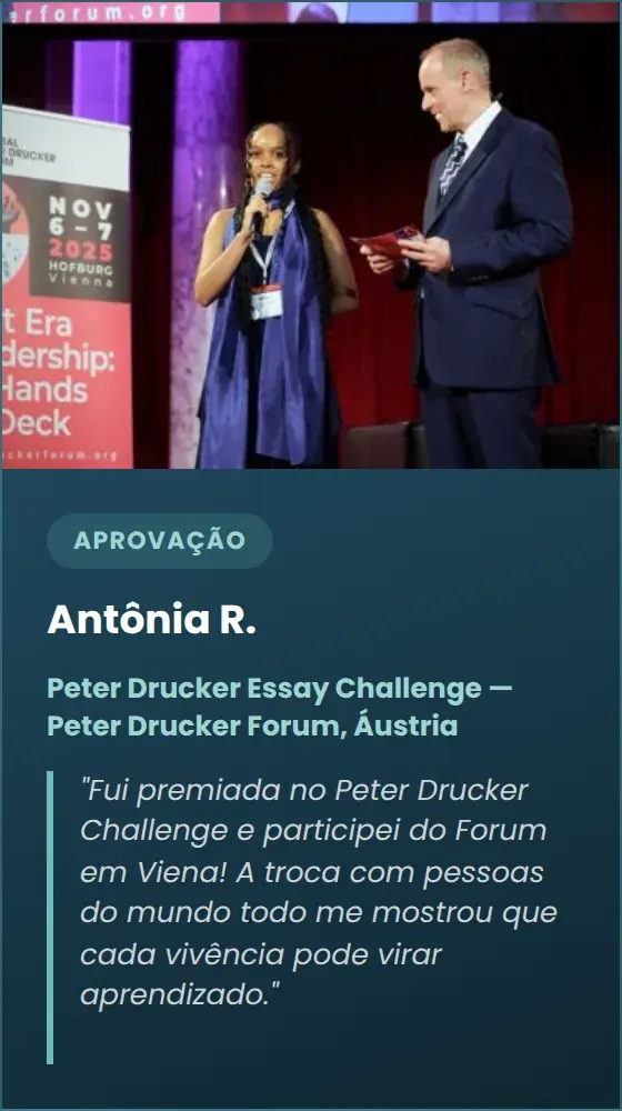 Antônia R. — Peter Drucker Essay Challenge — Peter Drucker Forum, Áustria