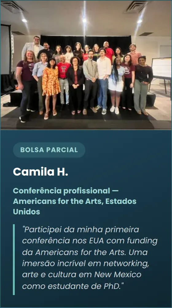 Camila H. — Conferência profissional — Americans for the Arts, Estados Unidos