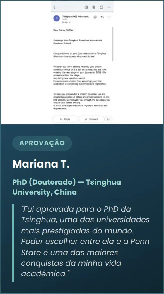 Mariana T. — PhD (Doutorado) — Tsinghua University, China