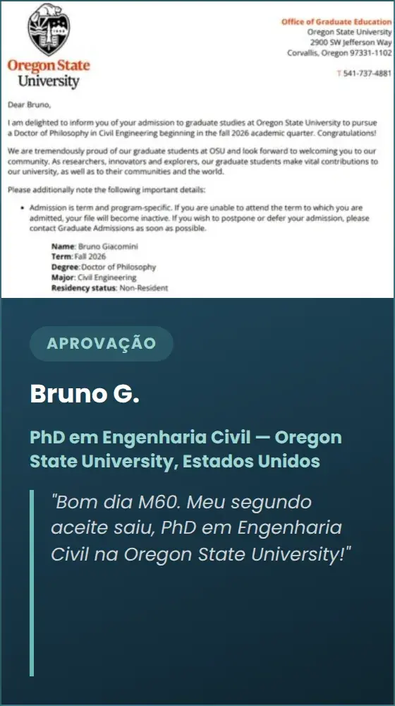 Bruno G. — PhD em Engenharia Civil — Oregon State University, Estados Unidos