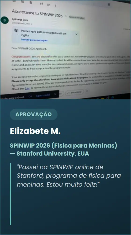 Elizabete M. — SPINWIP 2026 (Física para Meninas) — Stanford University, EUA