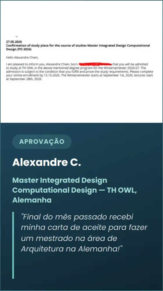 Alexandre C. — Master Integrated Design Computational Design — TH OWL, Alemanha