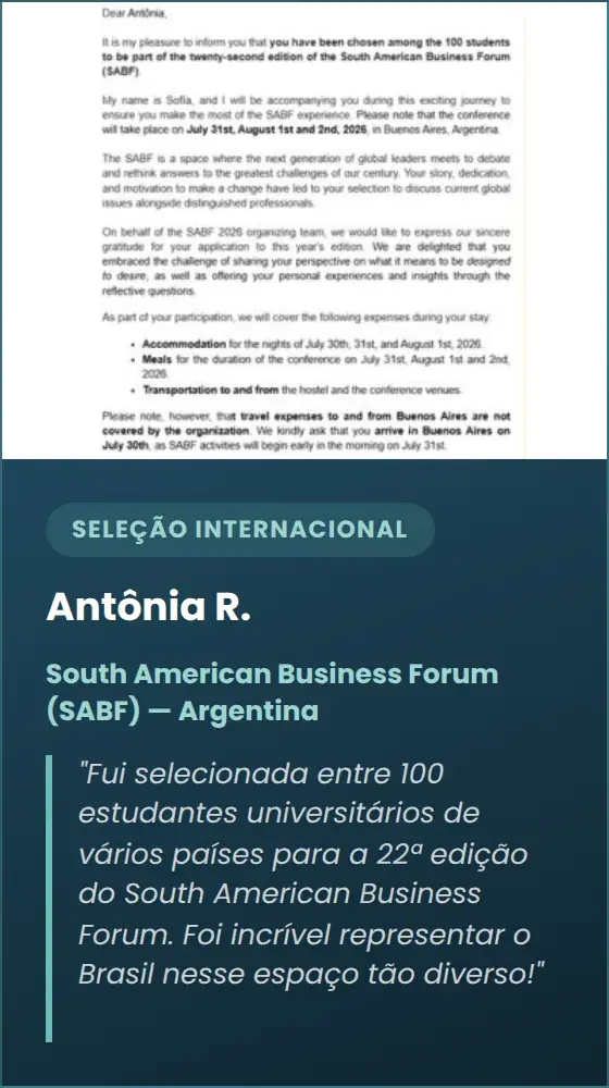 Antônia R. — South American Business Forum (SABF) — Argentina