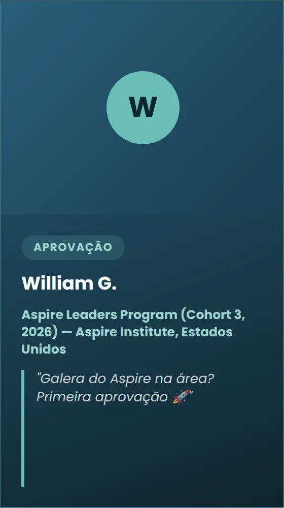 William G. — Aspire Leaders Program (Cohort 3, 2026) — Aspire Institute, Estados Unidos