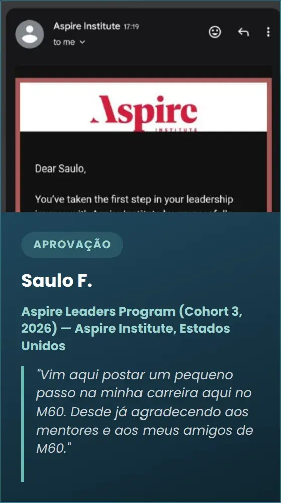 Saulo F. — Aspire Leaders Program (Cohort 3, 2026) — Aspire Institute, Estados Unidos