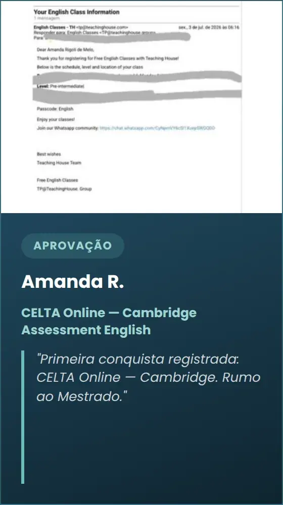 Amanda R. — CELTA Online — Cambridge Assessment English