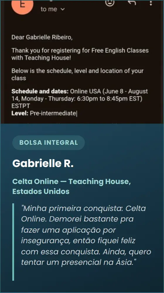 Gabrielle R. — Celta Online — Teaching House, Estados Unidos
