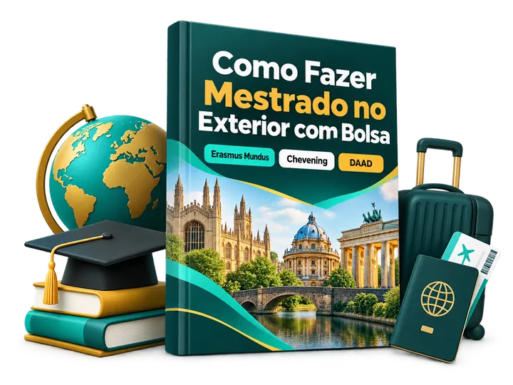 Capa: Como Fazer Mestrado no Exterior com Bolsa